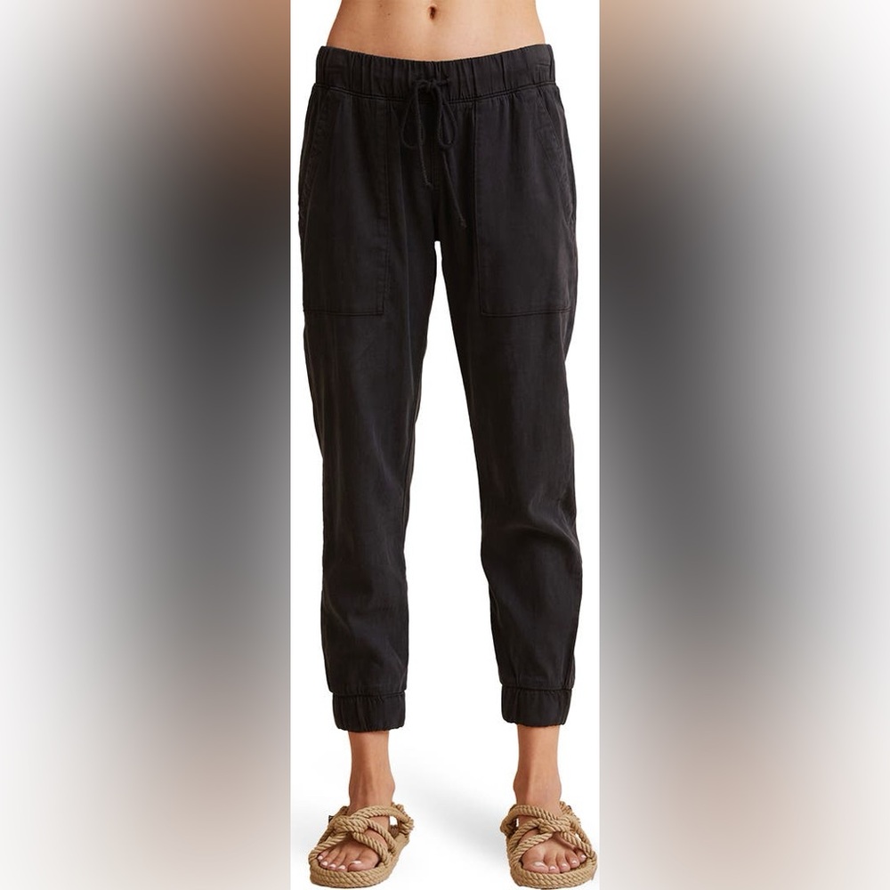 MSRP $145 Bella Dahl Pocket Joggers Drawstring Pants Size S Vintage Black